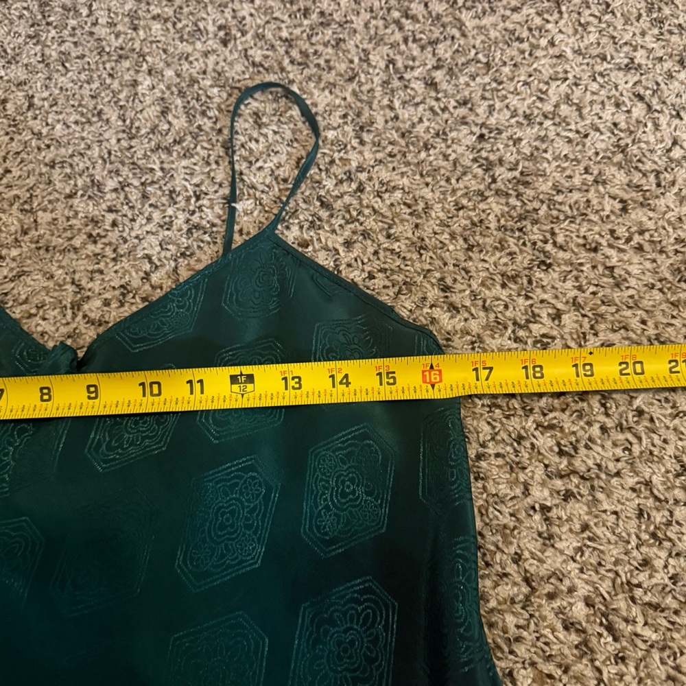 Vintage Val Mode Lingerie Kelly Green Floral Lace Robe Dress Set Womens Size S - Picture 10 of 15